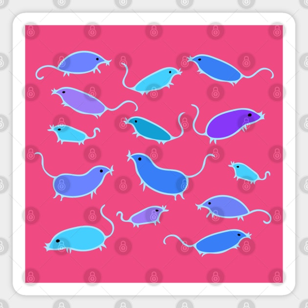 Cute and Colorful Mouse Pattern (pink) Magnet by Davey's Designs